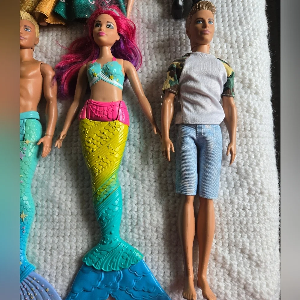 Colorful Mermaid and Doll Set